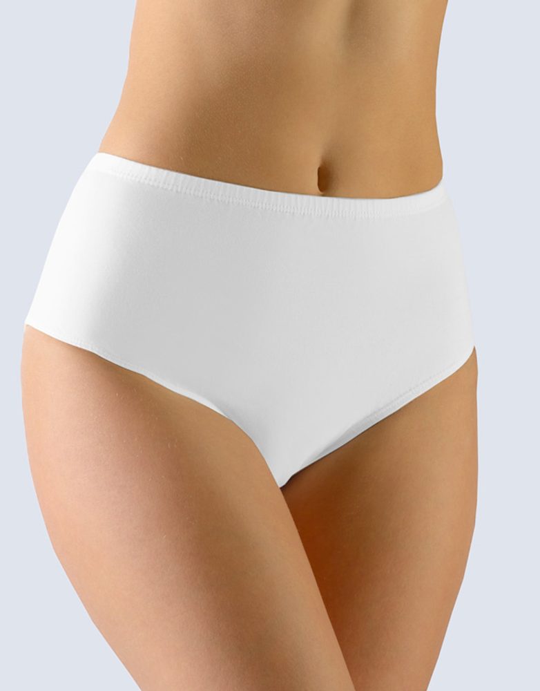 GINA dámské kalhotky klasické ve větších velikostech, větší velikosti, šité, jednobarevné 11086P - bílá - 54/56