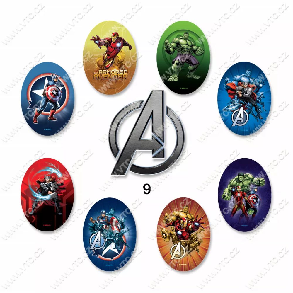 Nažehlovací záplaty Disney 8 kusů - 9 Avengers