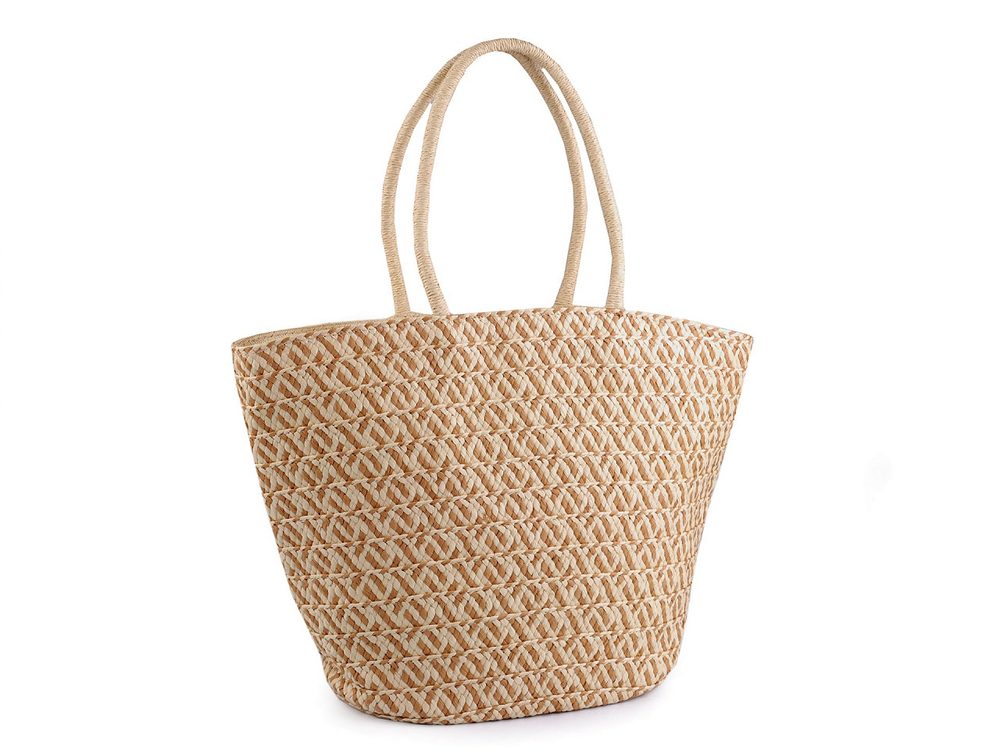 Letní / plážová taška z papírové slámy 34x45 cm - 1 přírodní