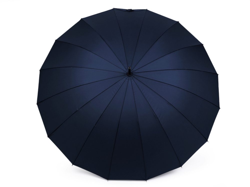 Velký rodinný deštník s dřevěnou rukojetí - 5 modrá tmavá