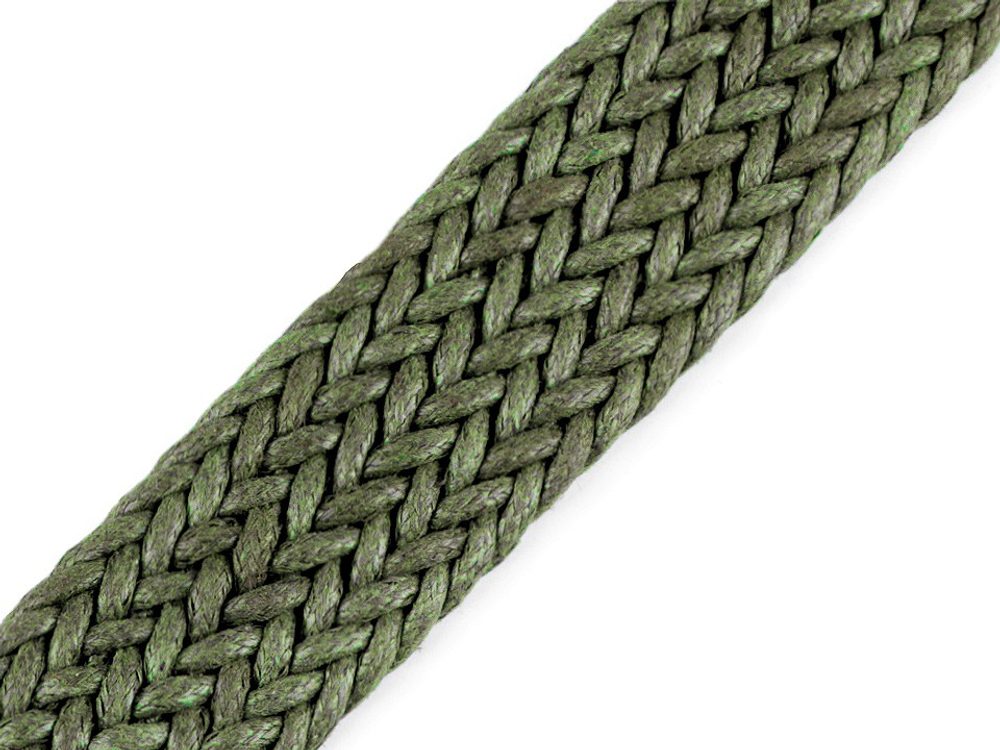 Splétaný popruh šíře 30 mm METRÁŽ - 9 zelená khaki
