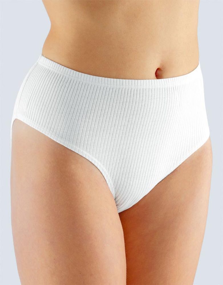 GINA dámské kalhotky klasické ve větších velikostech, větší velikosti, šité, jednobarevné 11089P - bílá - 54/56