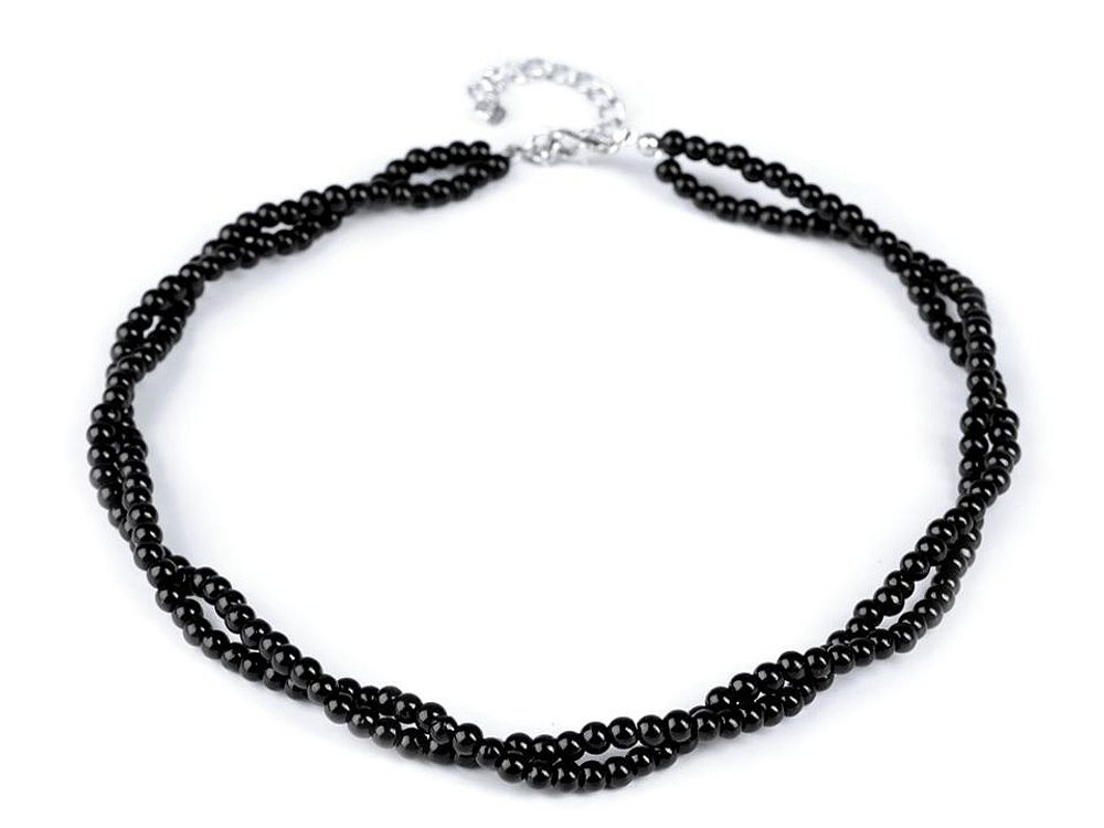 Perlový náhrdelník - 6 (80) černá