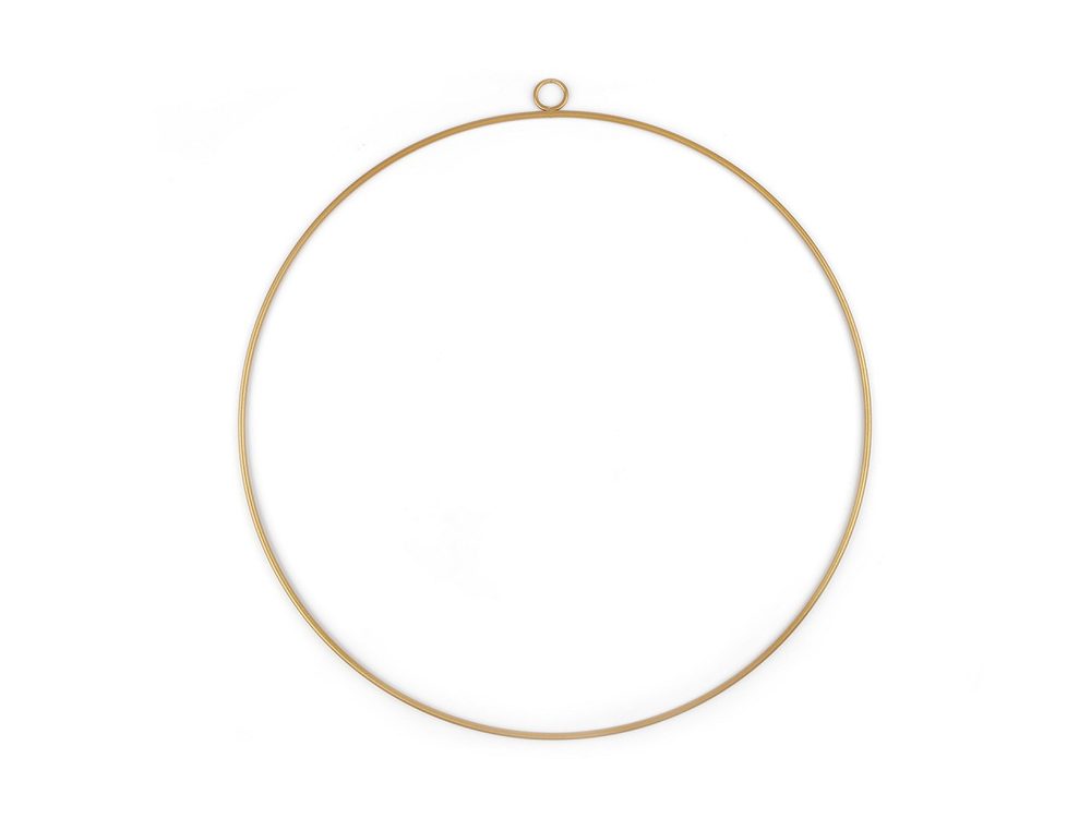 Kovový kruh na lapač snů / k dekorování Ø35 cm - zlatá mat