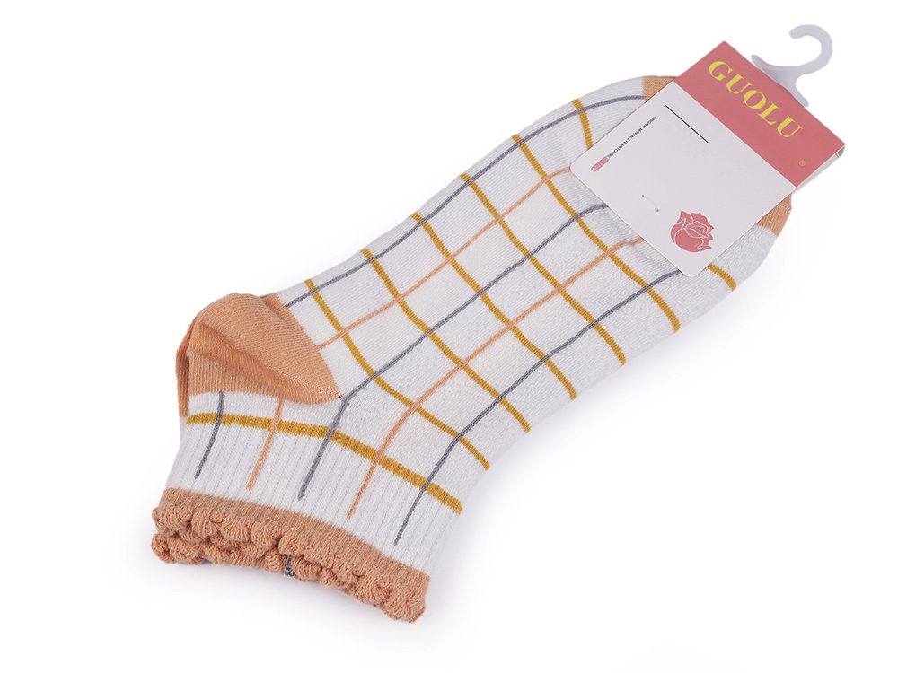 Dámské / dívčí bavlněné ponožky kotníkové - 10 bílá