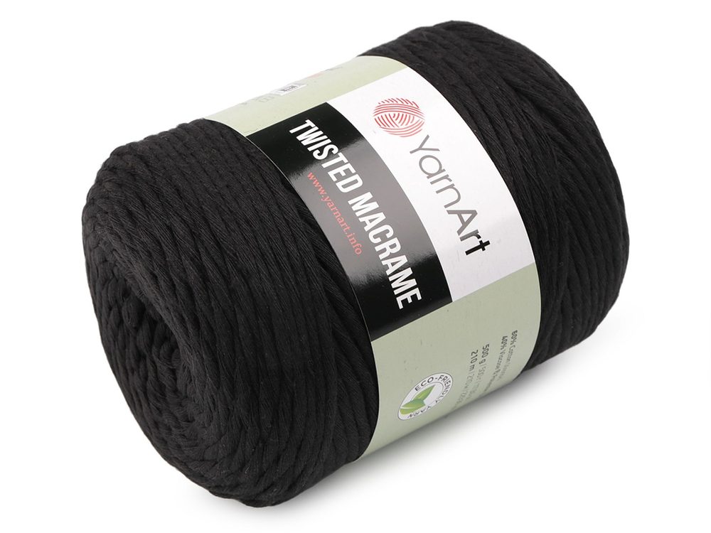 Pletací příze Twisted Macrame 500 g - 16 (750) černá