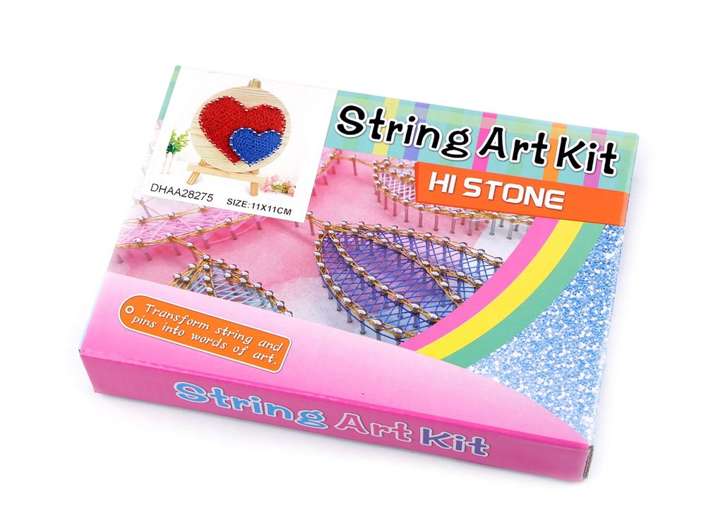 Kreativní sada String Art - tvoříme se šnůrkami, se stojanem - 2 viz foto srdce
