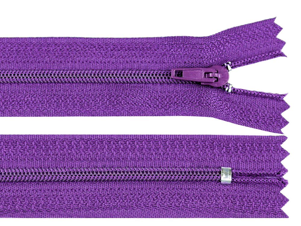 Spirálový Zip - Šíře 3 mm, Délka 18 cm - Pro Všestranné Použití - 170 fialová purpura