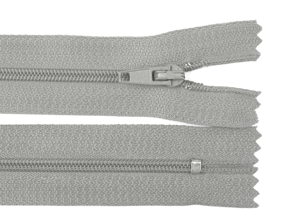 Spirálový zip šíře 3 mm délka 18 cm autolock - 310 šedá světlá