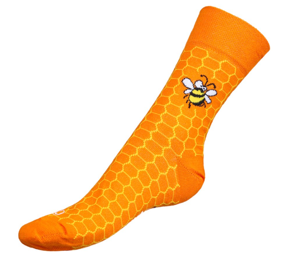 Ponožky Včelky - 35-38 oranžová