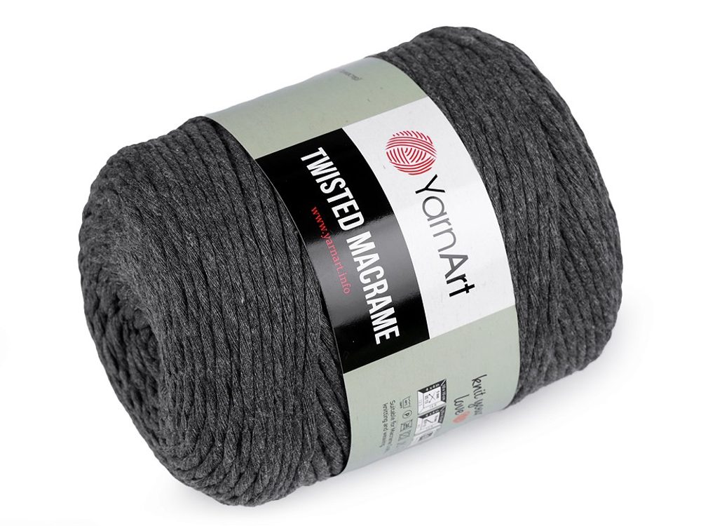 Pletací příze Twisted Macrame 500 g - 13 (758) šedá neutrální