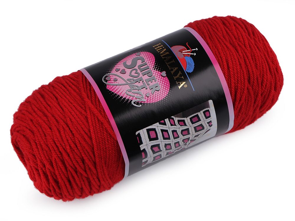 Pletací příze Super Soft Yarn 200 g - 5 (80804) červená