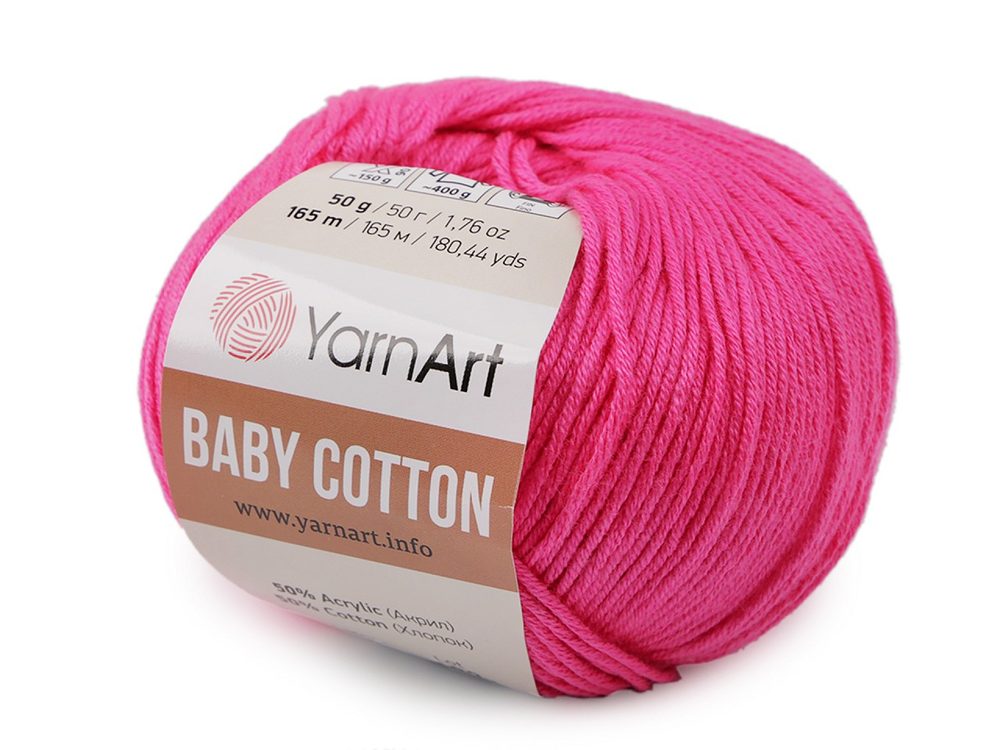 Pletací příze Baby Cotton 50 g - 17 (422) pink