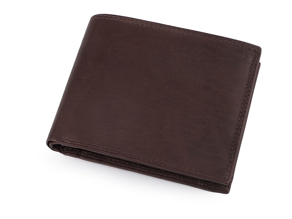 Pánská peněženka kožená 10x12 cm - 3 hnědá