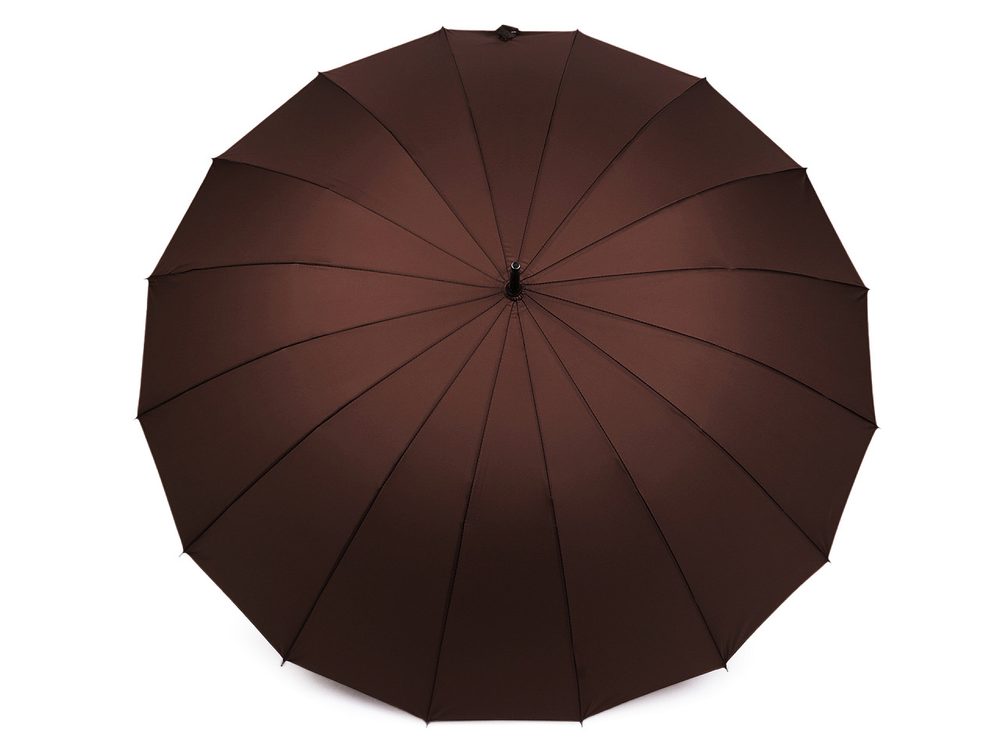 Velký rodinný deštník s dřevěnou rukojetí - 3 hnědá