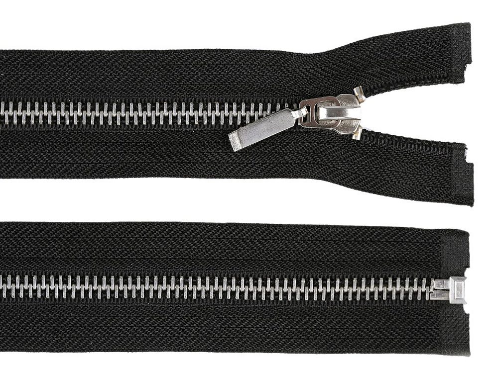 Kovový / mosazný zip šíře 6 mm délka 60 cm - 322 černá