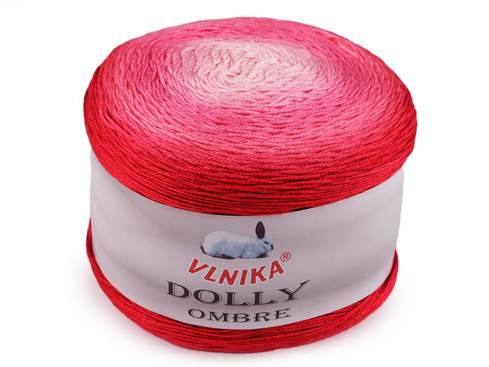 Pletací příze Dolly Ombre 250 g - 5 (307) růžovočervená