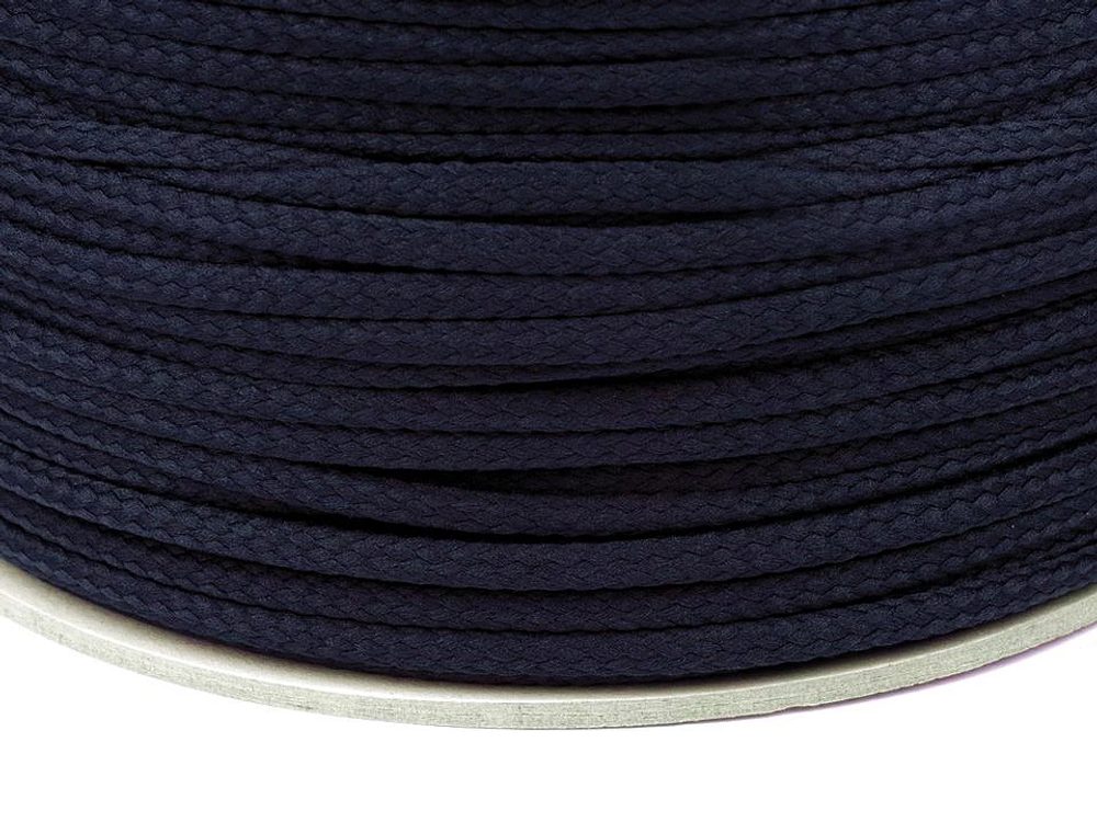 Oděvní šňůra PES Ø4 mm, návin 100 m - 4890 modrá pařížská