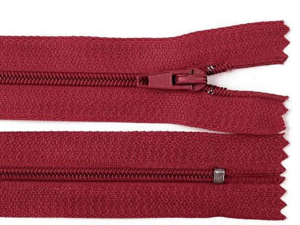 Spirálový zip šíře 3 mm délka 20 cm - 178 bordó