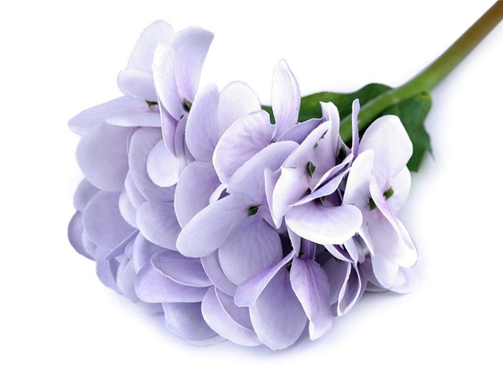 Umělá hortenzie velkokvětá k aranžování - 2 fialová nejsvětlejší