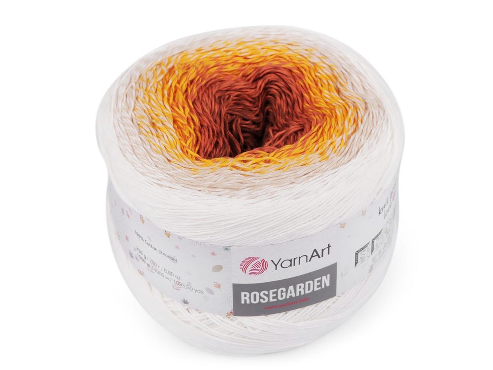 Bavlněná pletací příze Rosegarden 250 g - 1 (307) krémová nejsvět.