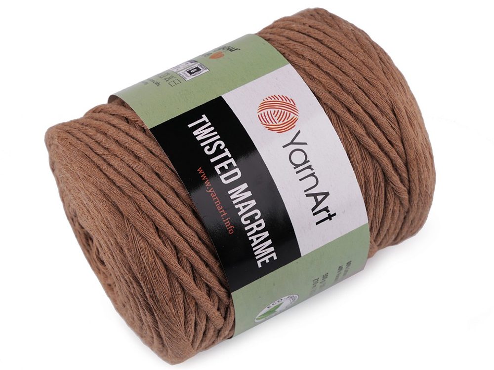 Pletací příze Twisted Macrame 500 g - 788 hnědá