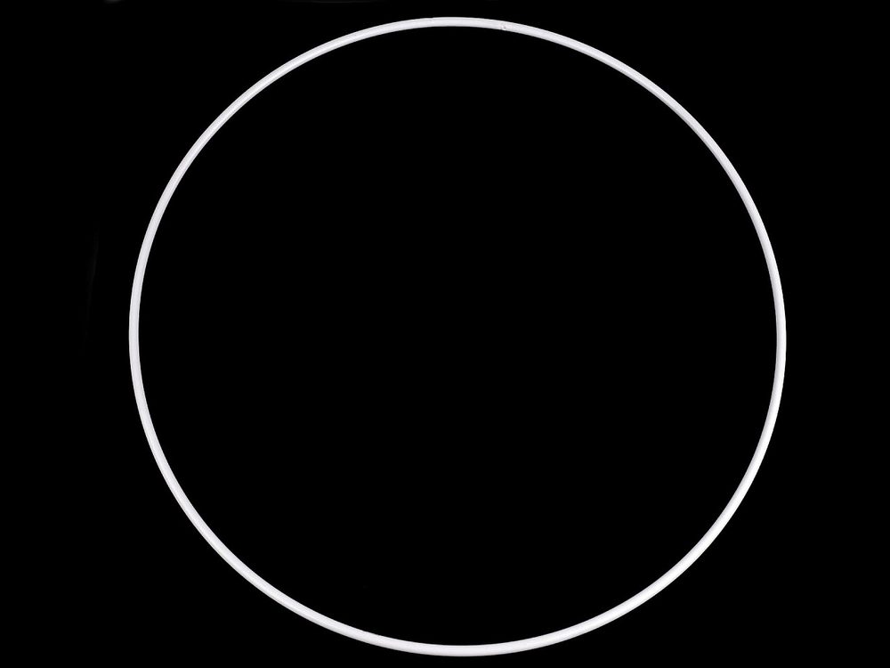 Kovový kruh na lapač snů / k dekorování Ø36 cm - 1 bílá