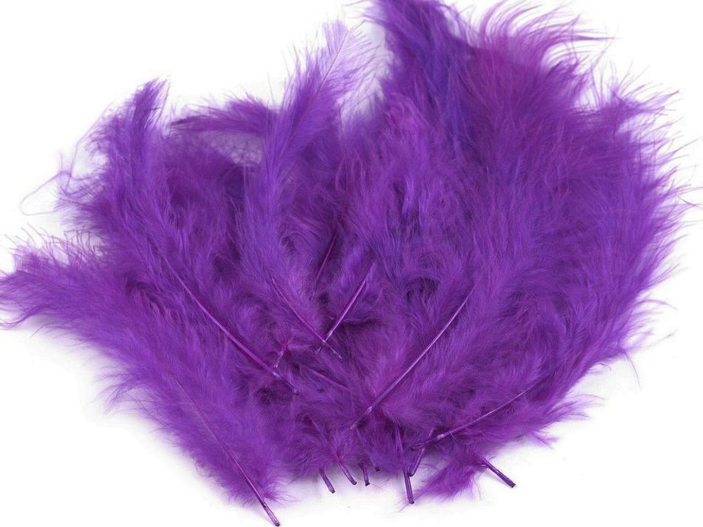 Pštrosí peří délka 9-16 cm - 4 fialová purpura