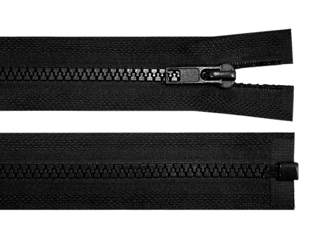 Kostěný zip šíře 5 mm délka 60 cm (bundový) - 322 Black