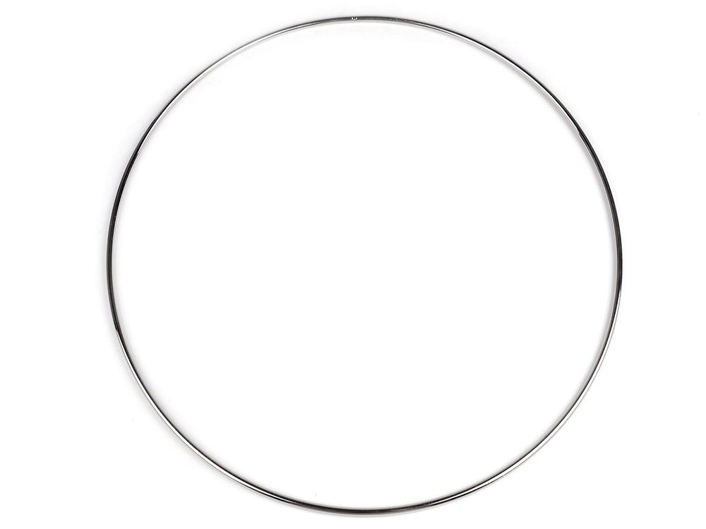 Kovový kruh na lapač snů / k dekorování Ø36 cm - 2 nikl