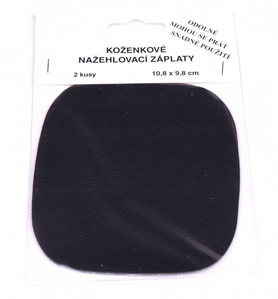 Nažehlovací záplaty koženkové 2ks 10,8 x 9,8 cm černé