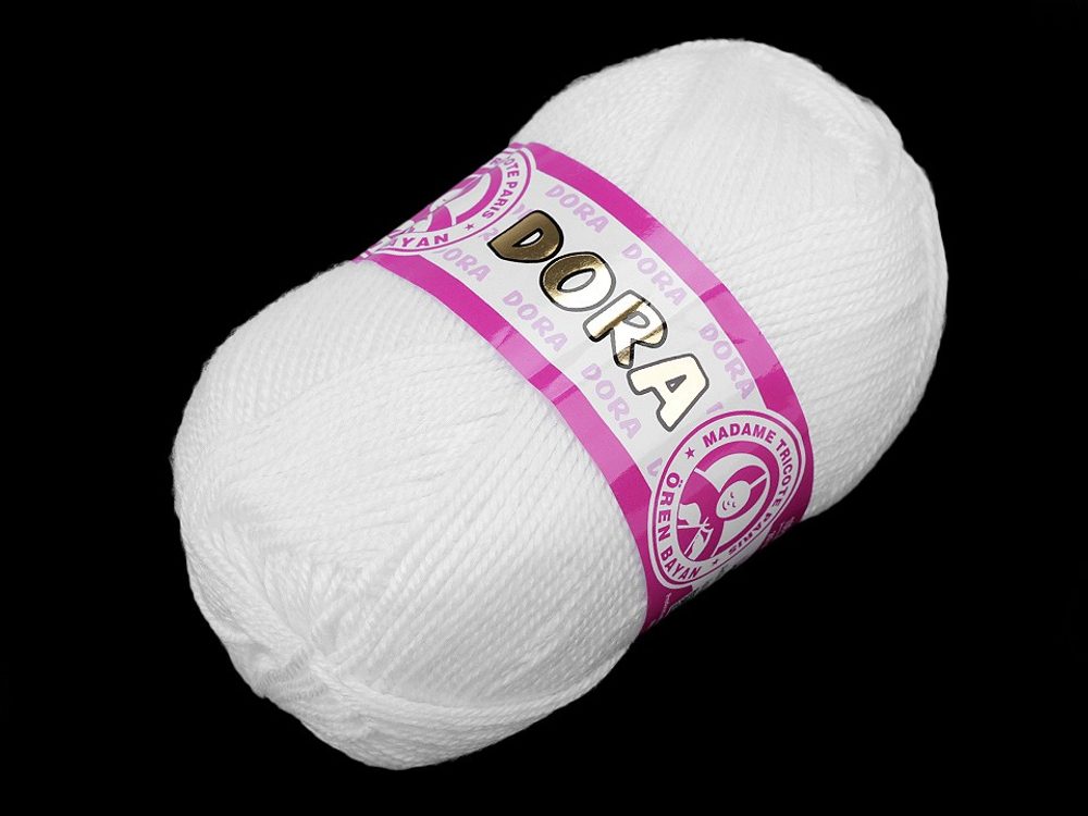 Pletací příze Dora 100 g - 15 (100) bílá