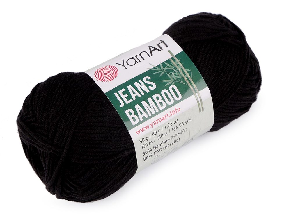 Pletací příze Jeans Bamboo 50 g - 12 (135) černá