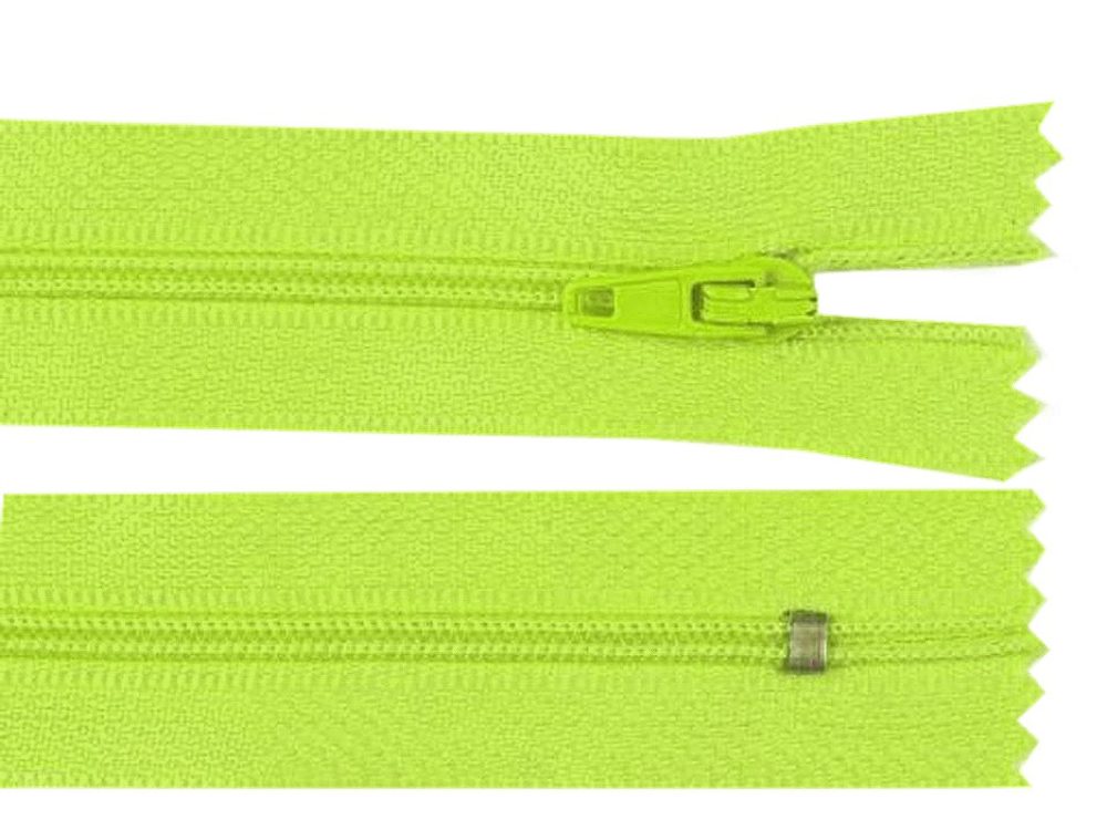 Spirálový zip šíře 3 mm délka 35 cm - 231 zelená elektrická neon