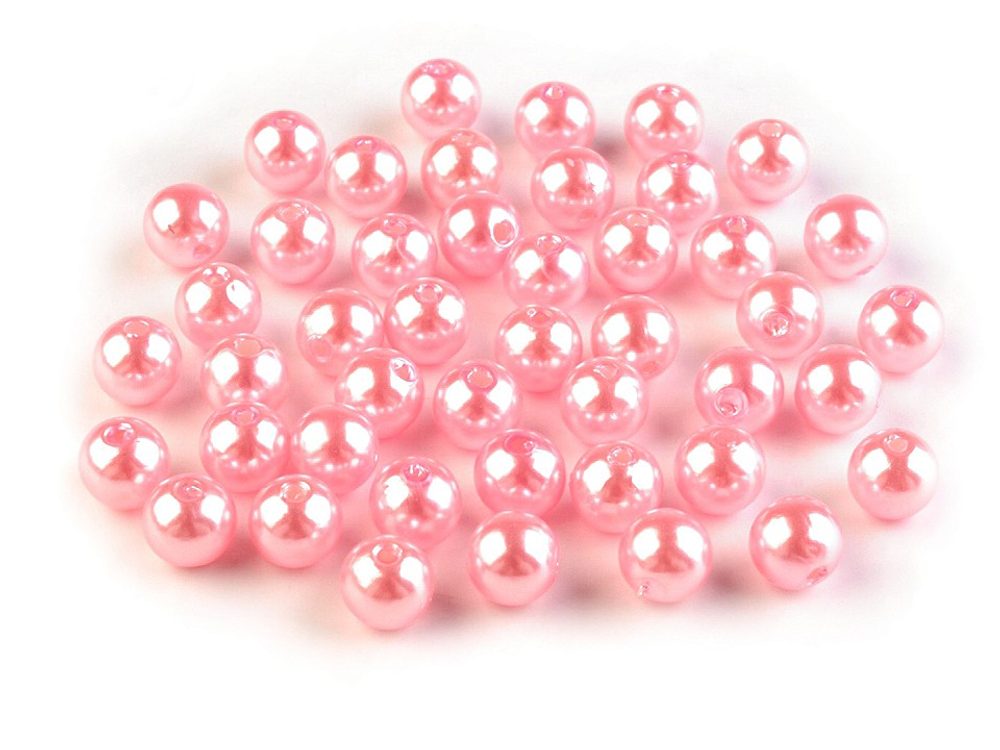 Plastové voskové korálky / perly Glance Ø8 mm 10g - F49 růžová