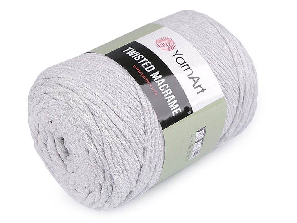 Pletací příze Twisted Macrame 500 g - 8 (756) šedá nejsv.