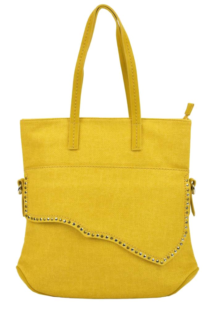 Žlutá velká dámská kabelka přes rameno
