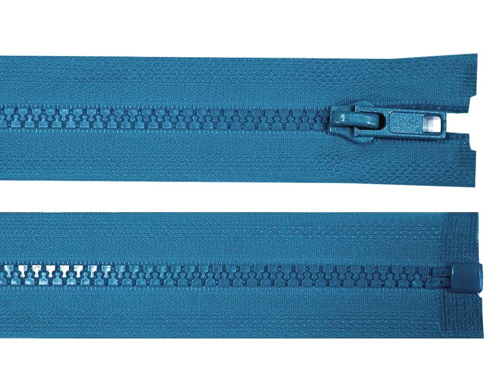 Kostěný zip šíře 5 mm délka 45 cm (bundový) - 216 modrá sytá