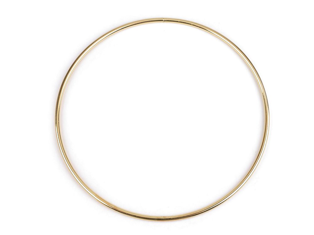Kovový kruh na lapač snů / k dekorování Ø21 cm - 3 zlatá světlá