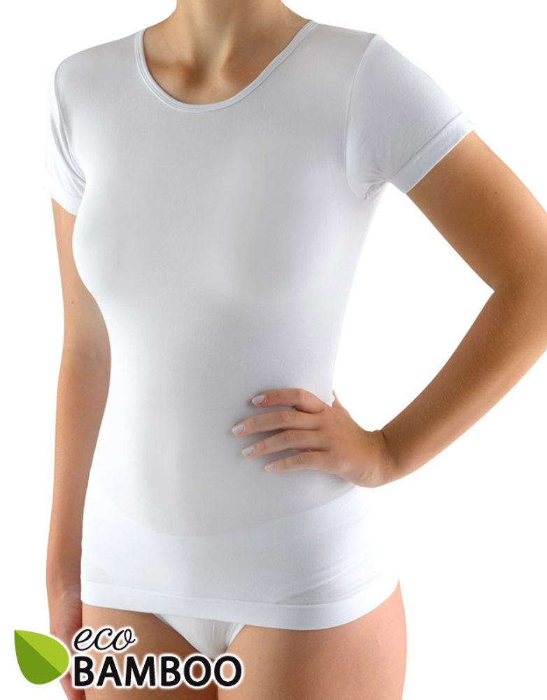 Dámské tričko s krátkým rukávem Eco Bamboo - bílá - L/XL