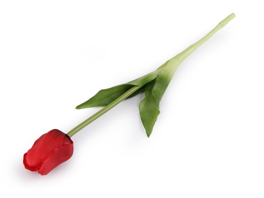 Umělý tulipán 46 cm - 5 červená