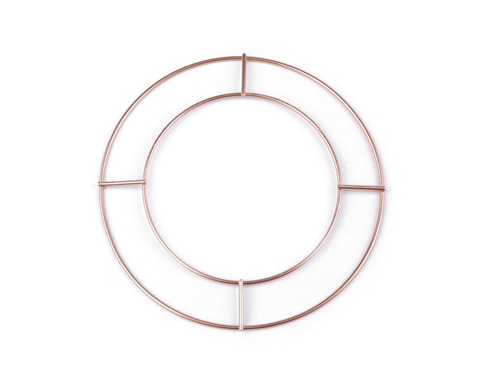 Dvojitý kovový kruh na lapač snů / k dekorování Ø15 a 20 cm - 1 (Ø15 cm) měděná střední mat