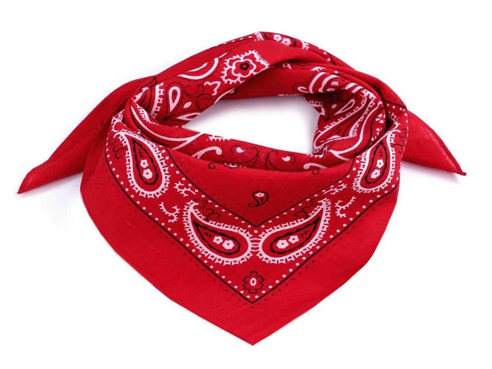 Bavlněný šátek paisley 55x55 cm - 2 červená