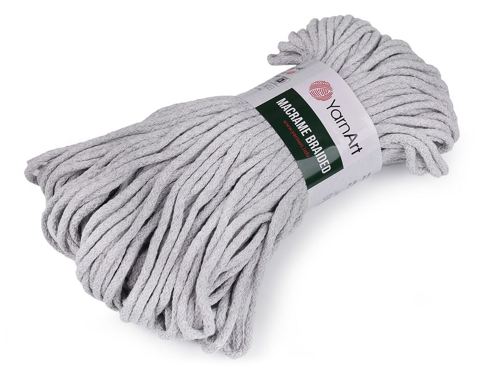 Pletací příze Macrame Braided 250 g - 15 (756) šedá nejsv.