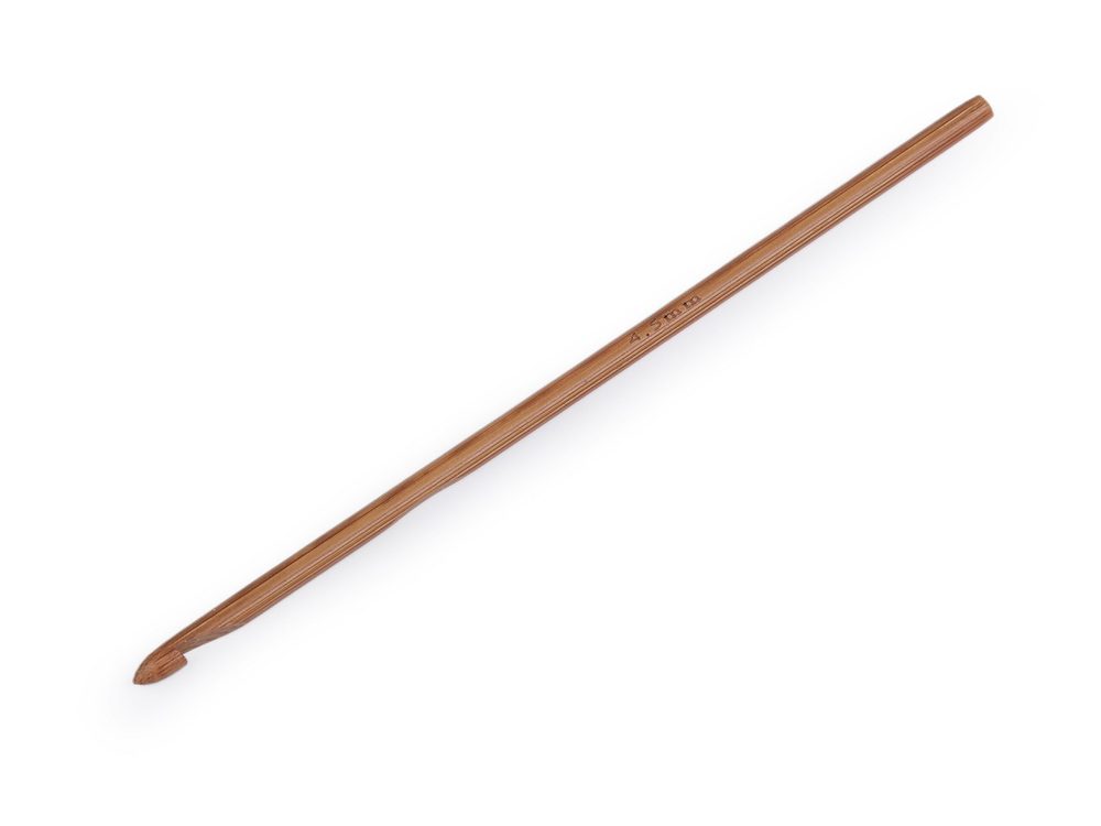 Bambusový háček na háčkování vel. 3; 4; 4,5; 5; 5,5 - 5 (4,5 mm) bambus tmavý