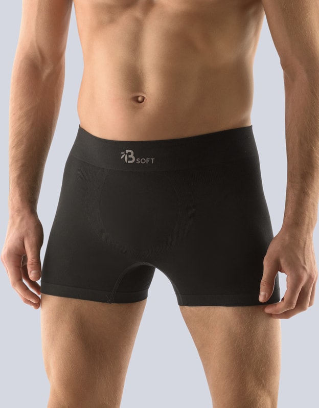 Pánské boxerky s kratší nohavičkou Bamboo Soft - černá - L/XL