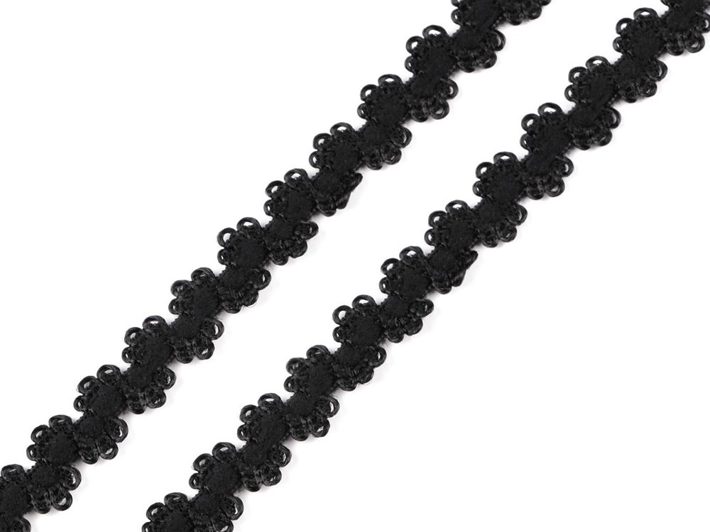 Ozdobná pruženka šíře 10 mm METRÁŽ - 3 černá