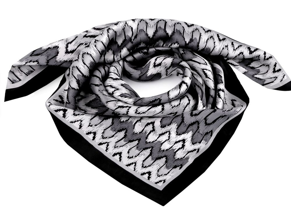 Saténový šátek 70x70 cm - 3 šedá