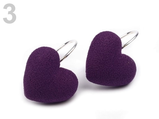 Náušnice ve tvaru Srdce - Romantický Šperk - 3 fialová temná