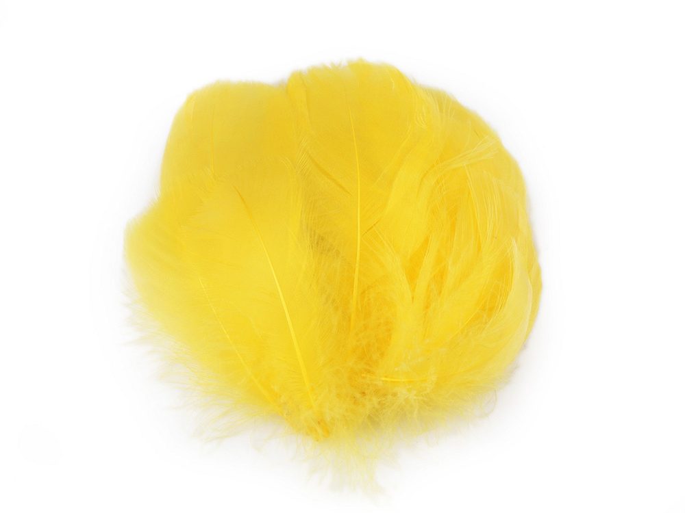 Pštrosí peří délka 6-11 cm - 2 žlutá